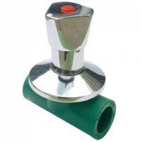 Вентиль 20 клапан запорный полипропиленовый ППР зеленый хромированный